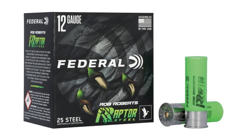 Federal Rob Roberts Raptor Steel 12 Gauge 1 3/8oz 3in Shotgun Ammo, #3, 25 Rounds, RRS1383