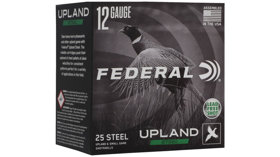 Federal Upland Steel 12 Gauge 1 1/8oz, 2 3/4in Shotgun Ammo, 5, 25 Rounds, USH12 5