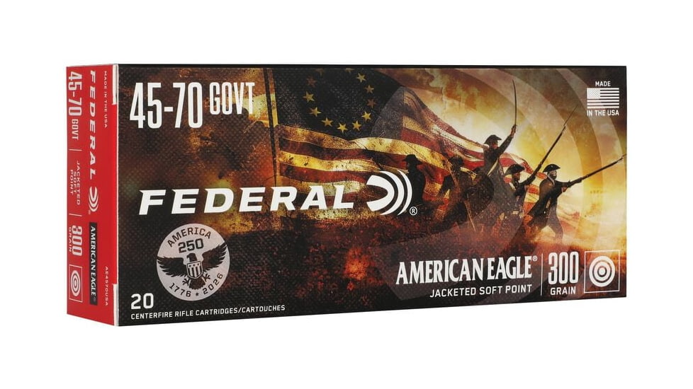 Federal USA 250TH 45-70 Goverment 300 Grain Jacketed Soft Point Rifle Ammunition