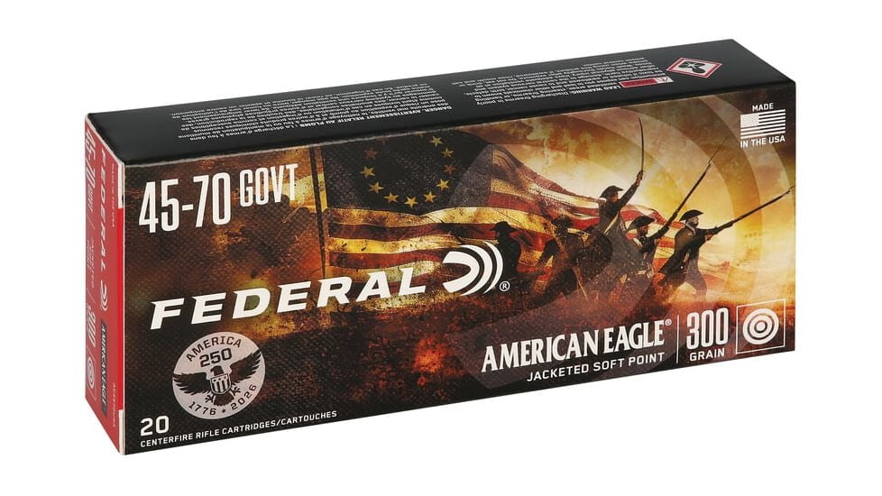 Federal USA 250TH 45-70 Goverment 300 Grain Jacketed Soft Point Rifle Ammunition