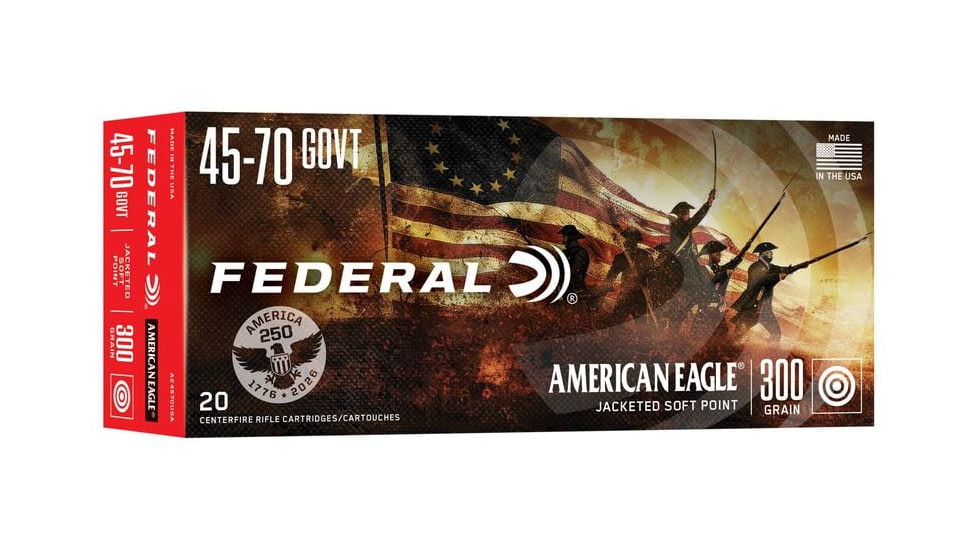 Federal USA 250TH 45-70 Goverment 300 Grain Jacketed Soft Point Rifle Ammunition