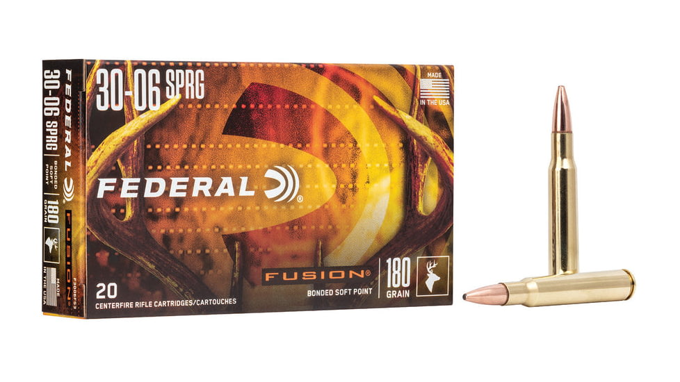 Federal 30-06 SPRG 180 Grain Tipped Brass Rifle Ammo, 20 Rounds, F3006TFS3