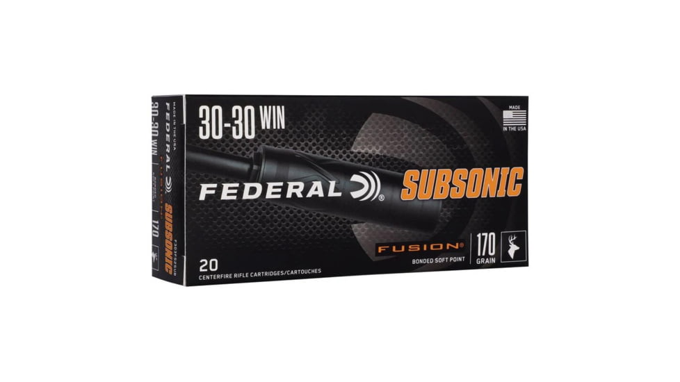 Federal Fusion 30-30 Winchester 170 Grain Soft Point Brass Rifle Ammo, 20 Rounds, F3030FS2SUB