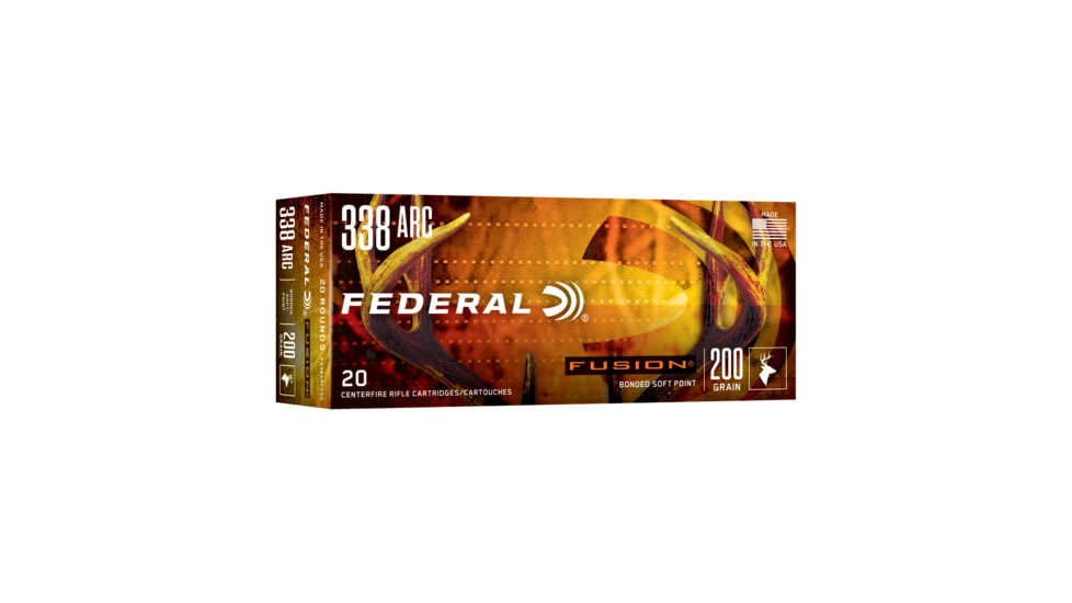 Federal Fusion, 338 ARC, 200 Grain, Fusion Soft Point, 20 Round Box F338ARCFS2