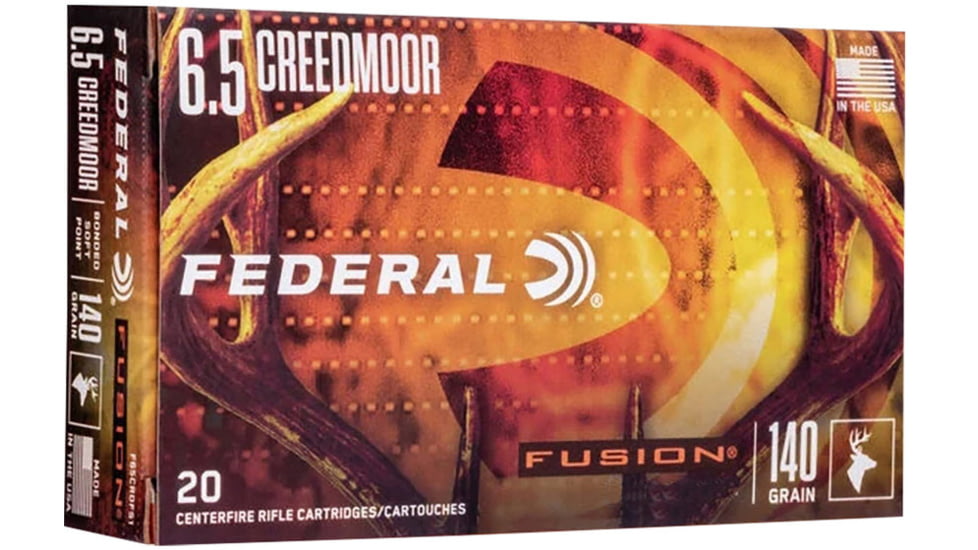 Federal 6.5 Creedmoor 140 Grain Soft Point Tipped Brass Cased Rifle Ammo, 20 Rounds, F65CRDTFS1