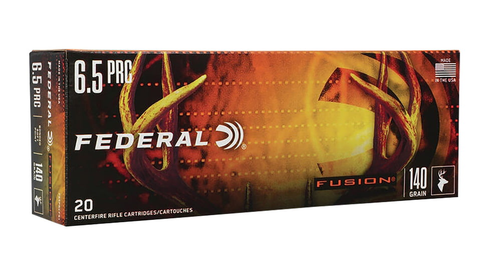 Federal 6.5 PRC 140 Grain Bonded Round Nose Tipped Brass Rifle Ammo, 20 Rounds, F65PRCTFS1