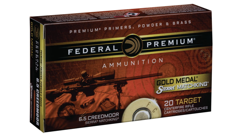Federal GM65CRDM1 Gold Medal 6.5 Creedmoor 107 Gr Sierra MatchKing Boat-Tail Ho