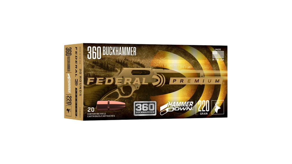 Federal 360 Buckhammer 220 Grain Soft Point Rifle Ammo, 20 Rounds, LG360BH1