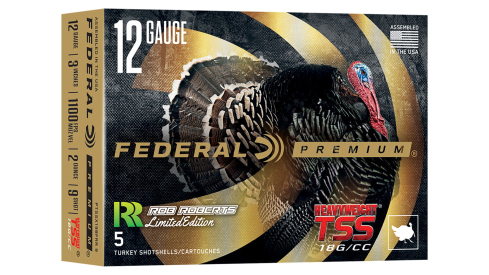 Federal HEAVYWEIGHT TSS Rob Roberts Special Edition 12 Gauge 2oz 3in Shotgun Ammo, #9, 5 Rounds, PTSSX198FRR9
