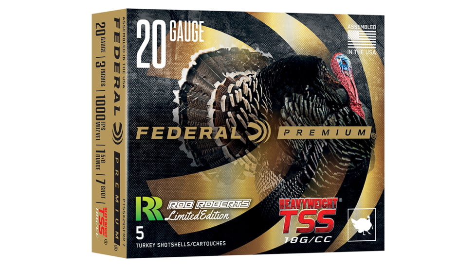 Federal HEAVYWEIGHT TSS Rob Roberts Special Edition 20 Gauge 1 5/8oz 3in Shotgun Ammo, #7, 5 Rounds, PTSSX295FRR7