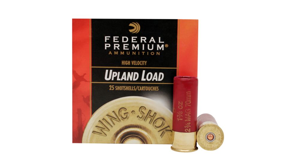 Federal Premium Wing Shok 12 Gauge 1 3/8oz Upland High Velocity Centerfire Shotgun Ammo, 4 Shot, 25 Rounds, P138 4