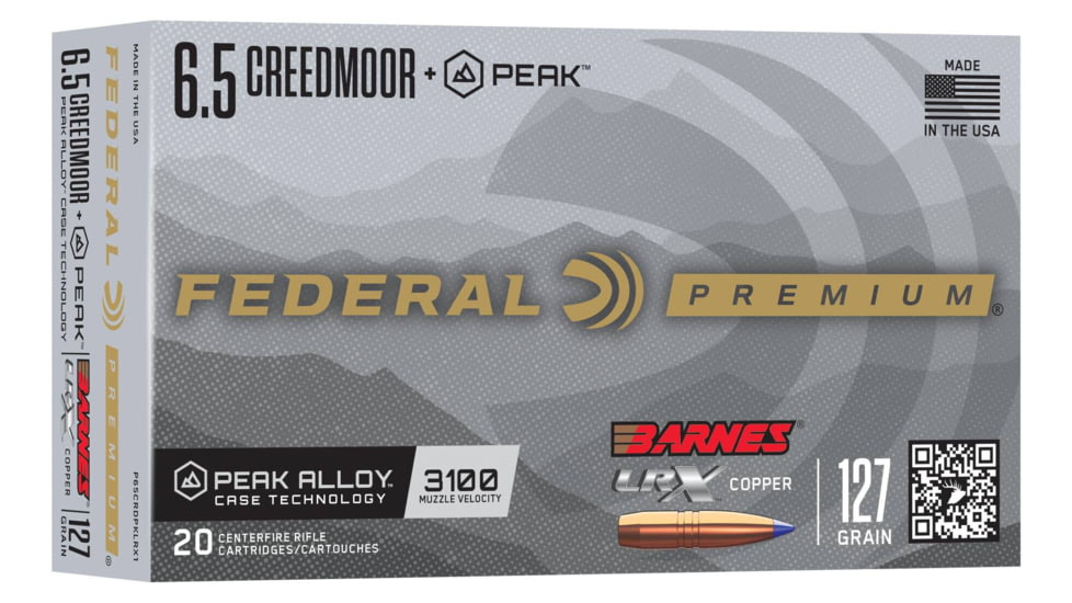 Federal LRX 6.5 Creedmoor 127 grain Federal Premium Barnes Peak Alloy Cased Rifle Ammunition