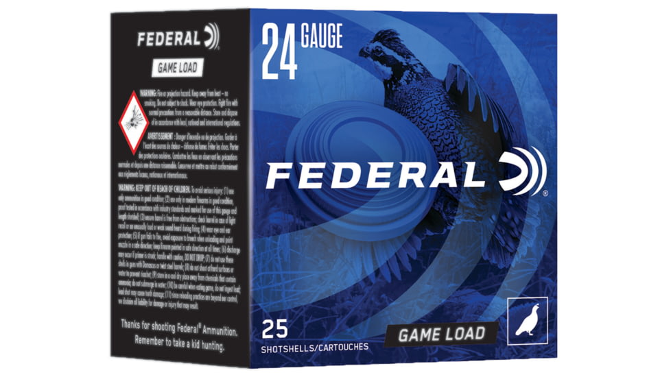 Federal Premium Game-Shok 24 Gauge 11/16 oz 2 1/2in Centerfire Shotgun Ammo, 25 Rounds, N124 8