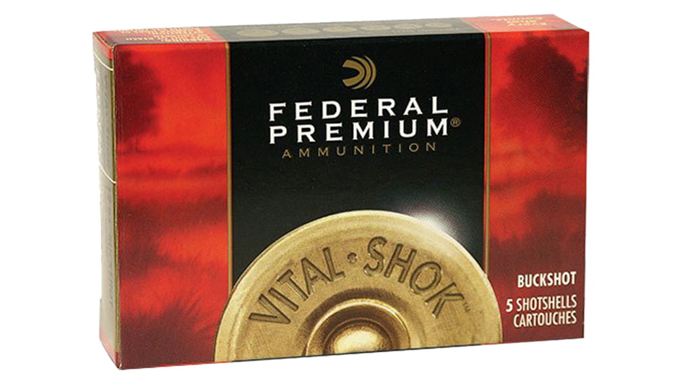 Federal P1564B Premium Vital-Shok 12 Gauge 2.75 34 Pellets 4 Buck Shot 5 Bx/ 50