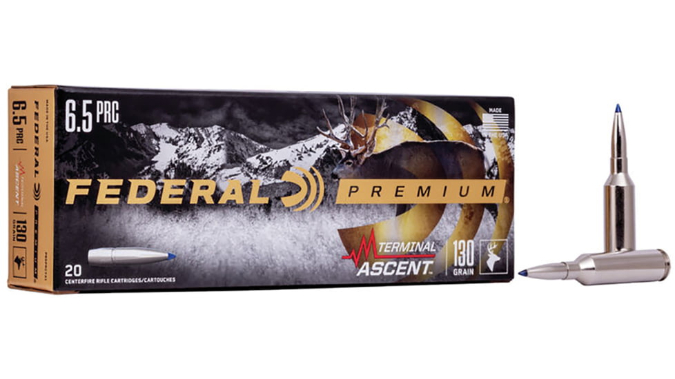 Federal Premium Trophy Copper 6.5mm PRC 120 Grain Trophy Copper Brass Cased Centerfire Rifle Ammo, 20 Rounds, P65PRCTC1