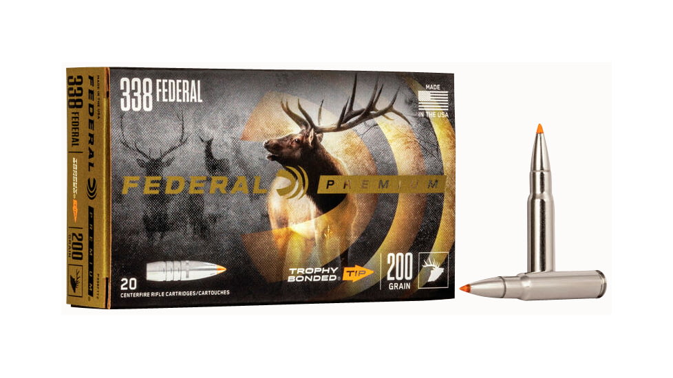 Federal PB338TT200 338 Cal 300 Gr Trophy Bonded Tip 50 Per Box