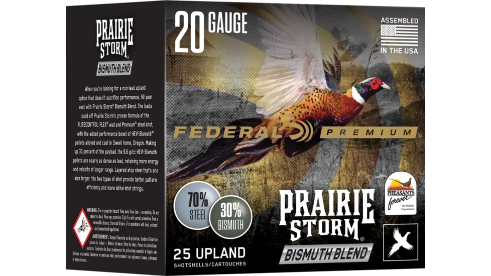 Federal Prairie Storm Bismuth Blend 20 Gauge 1oz 3in Shotgun Ammo, 3&amp;4 Shot, 25 Rounds, PFBX207 34