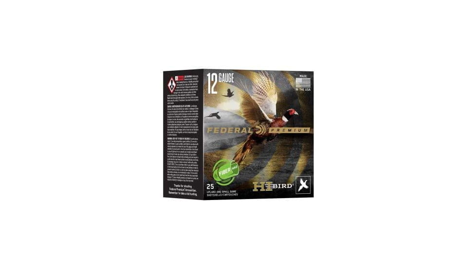 Federal Hi-Bird Fiber Wad 12 Gauge 1 1/4oz 2 3/4in Shotgun Ammo, 5 Shot, 25 Rounds, HVF12HW 5