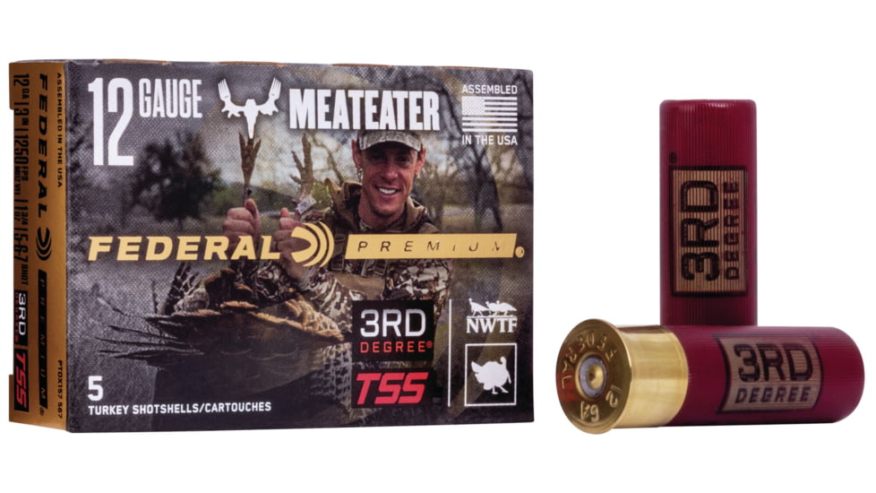 Federal Premium 3rd Degree 12 Gauge 1.75 oz 3rd Degree with HEAVYWEIGHT TSS Centerfire Shotgun Ammo, 5,6,7 Shot, 5 Rounds, PTDX157 567, PTDX157 567