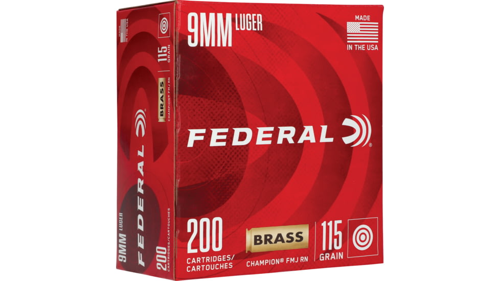 Federal Premium 40 S&amp;W 180 Grain FMJ Champion Loose Pack Brass Centerfire Pistol Ammo, 400 Rounds, C40180A400
