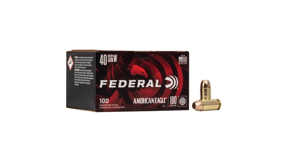 Federal Premium 40 S&amp;W 180GR FULL METAL JACKET AMMO 500RD, AE40R100 CASE