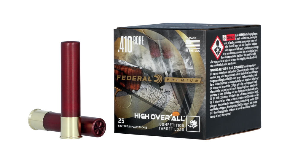 Federal Premium .410 Gauge 2 1/2in 1/2oz 1200 FPS Max 8.5 Shot Size Shotgun Ammunition, 25 Rounds, HOA410 8.5