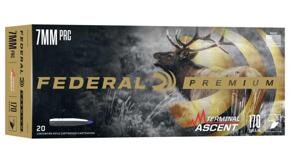 Federal Premium 7mm PRC 165 Grain Terminal Ascent Rifle Ammo, 20 Rounds, P7PRCTA2-20RD