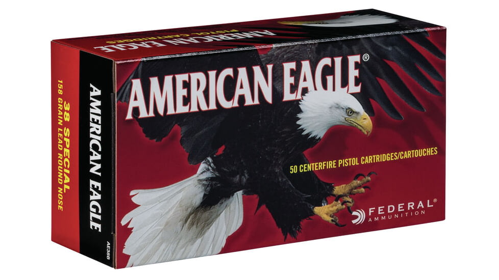 Federal Premium .38 Special 100 Grain Lead-Free Ball Brass Centerfire Pistol Ammo, 50 Rounds, AE38LF1