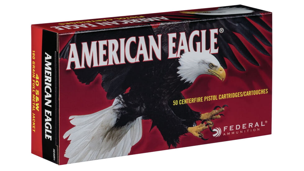 Federal Premium American Eagle Indoor Range Training Lead Free .40 S&amp;W 120 Grain Lead-Free Ball Brass Cased Centerfire Pistol Ammo, 50 Rounds, AE40LF1