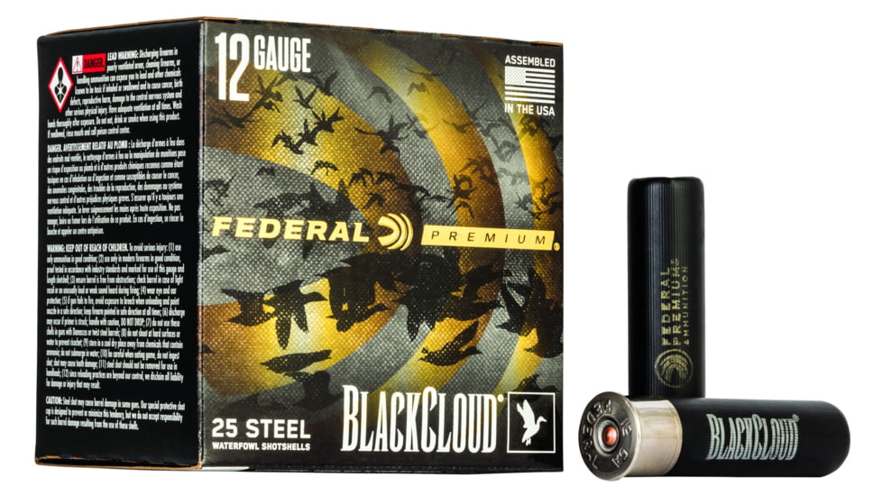 Federal Premium Black Cloud FS Steel 12 Gauge 1 1/2oz 3 1/2oz Shotgun Ammo, BBB Shot, 25 Rounds, PWBX134 2