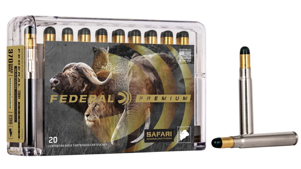 Federal Premium CAPE-SHOK .370 Sako Magnum 286 Grain Woodleigh Hydro Solid Centerfire Rifle Ammo, 20 Rounds, P370WH