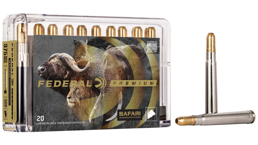 Federal Premium CAPE-SHOK .375 H&amp;H Magnum 300 Grain Trophy Bonded Sledgehammer Solid Centerfire Rifle Ammo, 20 Rounds, P375T2
