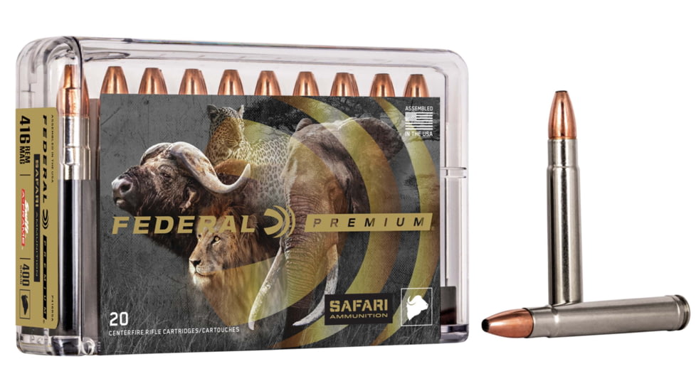 Federal Premium CAPE-SHOK .416 Magnum 400 Grain Swift A-Frame Centerfire Rifle Ammo, 20 Rounds, P416RSA