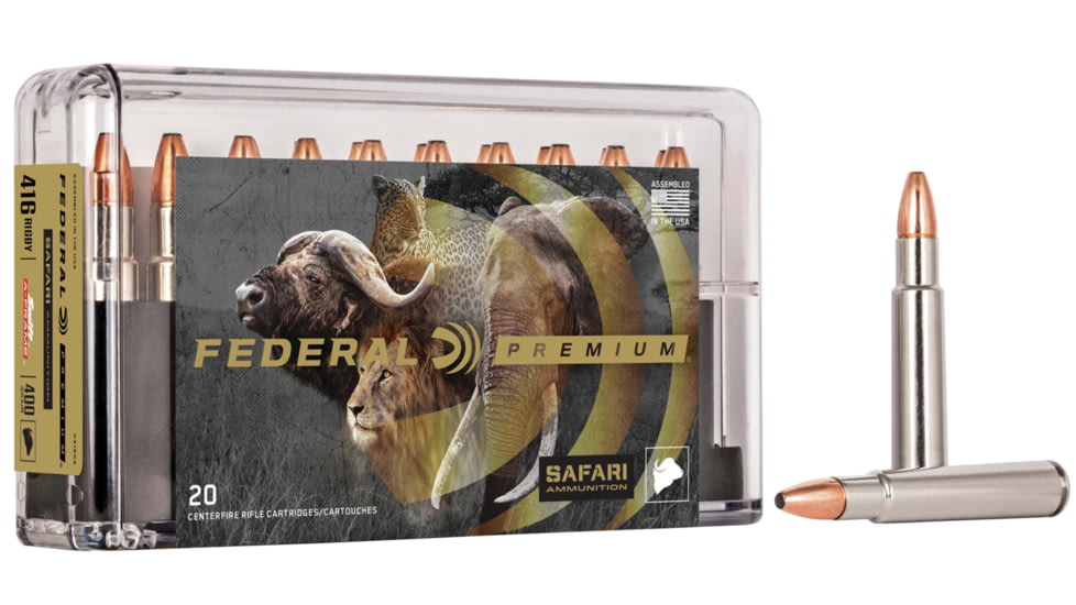 Federal Premium CAPE-SHOK .416 Rigby 400 Grain Swift A-Frame Centerfire Rifle Ammo, 20 Rounds, P416SA
