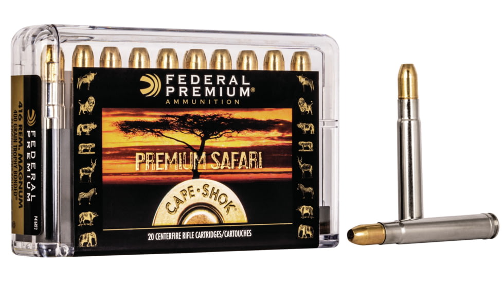 Federal Premium CAPE-SHOK .416 Magnum 400 Grain Trophy Bonded Sledgehammer Solid Centerfire Rifle Ammo, 20 Rounds, P416RT2