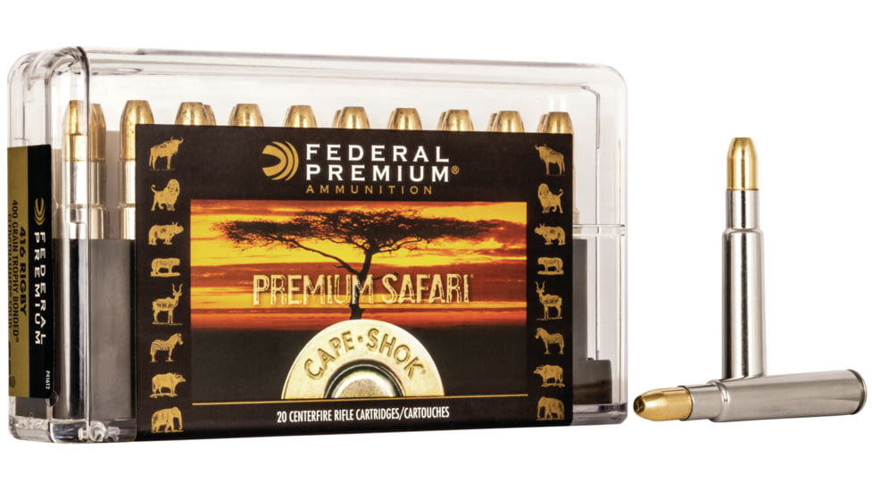 Federal Premium CAPE-SHOK .416 Rigby 400 Grain Trophy Bonded Sledgehammer Solid Centerfire Rifle Ammo, 20 Rounds, P416T2