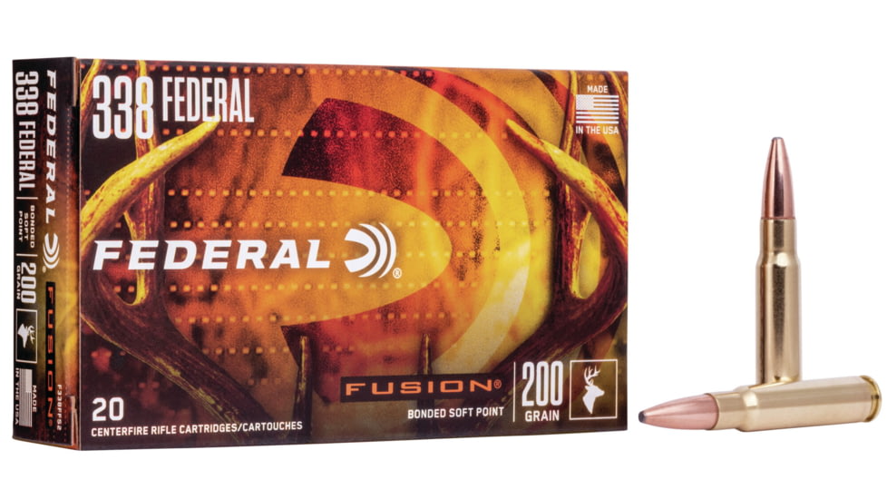Federal Fusion .338 200 Grain Soft Point Rifle Ammo, 20 Rounds, F338FFS2