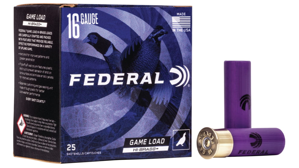 Federal Premium Game Shok 16 Gauge 1 1/8oz 2 3/4'' Shotgun Ammo, 4 Shot, 25 Rounds, H163 4