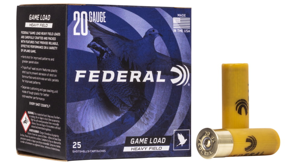 Federal Premium Upland Heavy Field 20 Gauge 2 1/2oz 2 3/4'' Shotgun Ammo, 6 Shot, 25 Rounds, H202 6