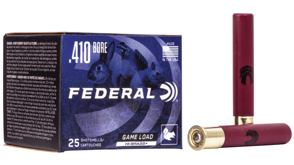 Federal Premium Game Load Upland Hi-Brass 410 Bore 11/16oz 3'' Shotgun Ammo, 7.5 Shot, 25 Rounds, H413 7.5