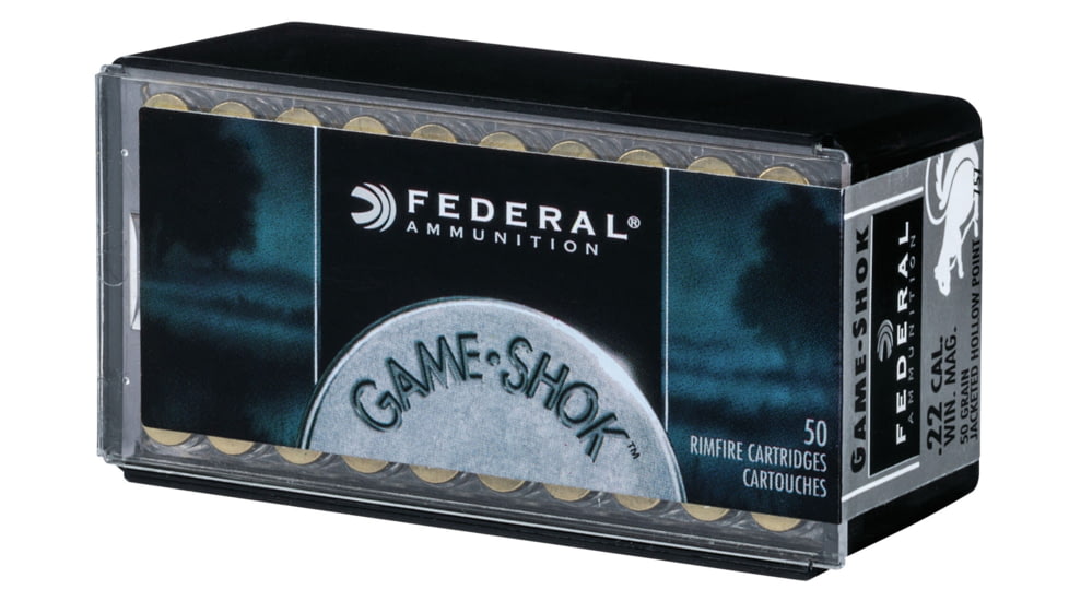 Federal Premium Small Game .22 Winchester Magnum Rimfire 50 Grain Jacketed Hollow Point Rimfire Ammo, 50 Rounds, 757