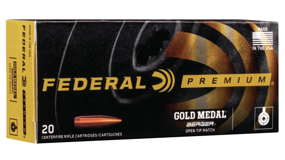 Federal Premium Gold Medal Rifle Ammo, .300 Winchester Magnum, Berger Hybrid, 215 grain, 20 Rounds, GM300WMBH1