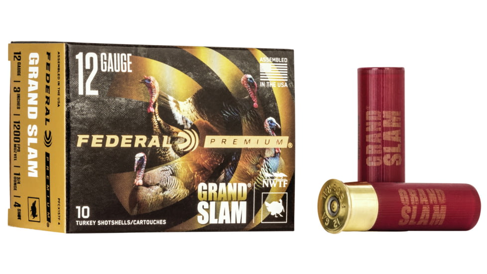 Federal Premium Grand Slam 12 Gauge 1 3/4oz 3in Shotgun Ammo, 4 Shot, 10 Rounds, PFCX157F 4