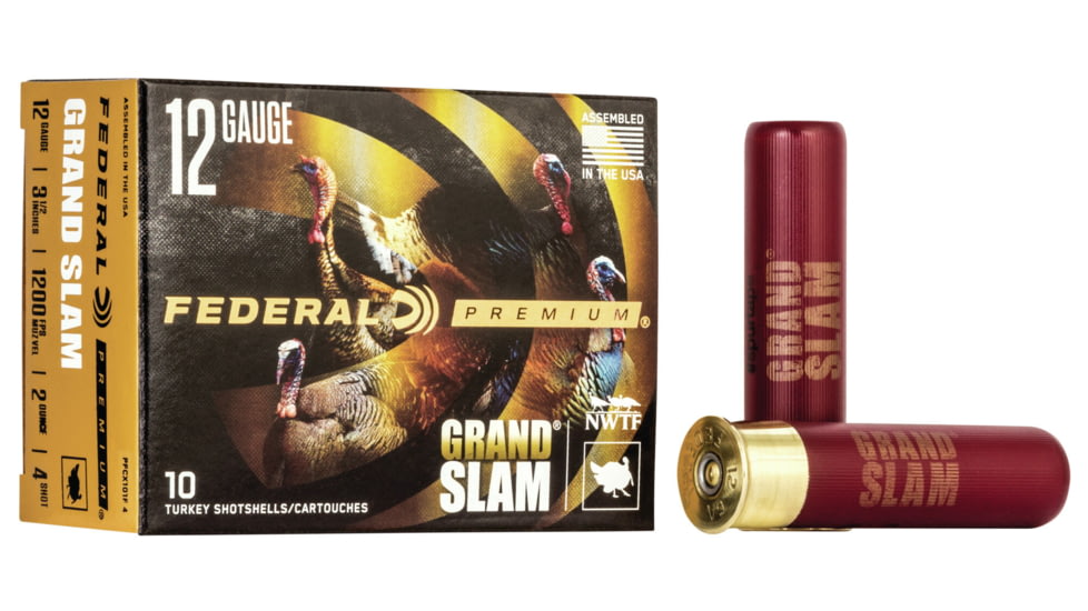 Federal Premium Grand Slam 12 Gauge 2oz 3 1/2'' Shotgun Ammo, 4 Shot, 10 Rounds, PFCX139F 4