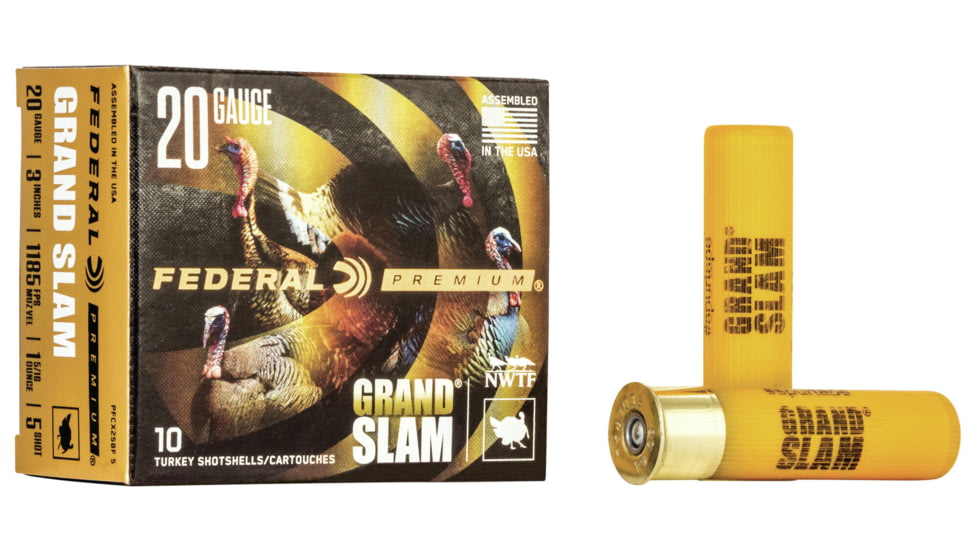 Federal Premium Grand Slam 20 Gauge 1 5/16oz 3'' Shotgun Ammo, 5 Shot, 10 Rounds, PFCX258F 5