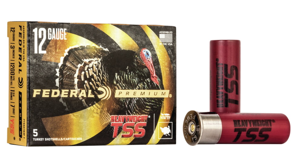 Federal Premium Heavyweight TSS 12 Gauge 1 3/4oz 3'' Centerfire Shotgun Ammo, 7 Shot, 5 Rounds, PTSSX193F 7