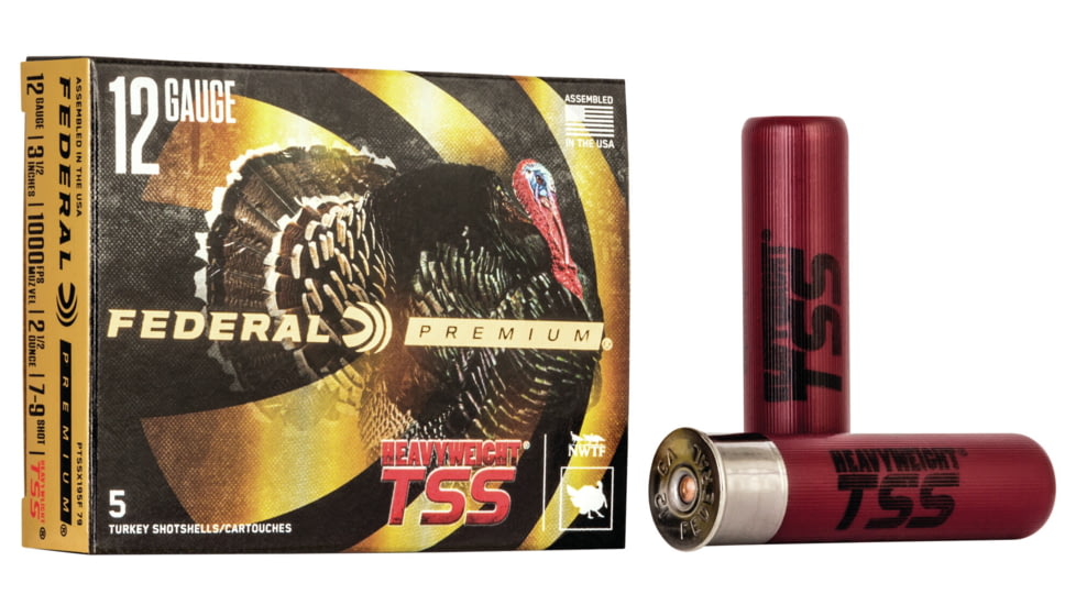 Federal Premium Heavyweight TSS 12 Gauge 2 1/2oz 3 1/2'' Centerfire Shotgun Ammo, 7,9 Shot, 5 Rounds, PTSSX195F 79