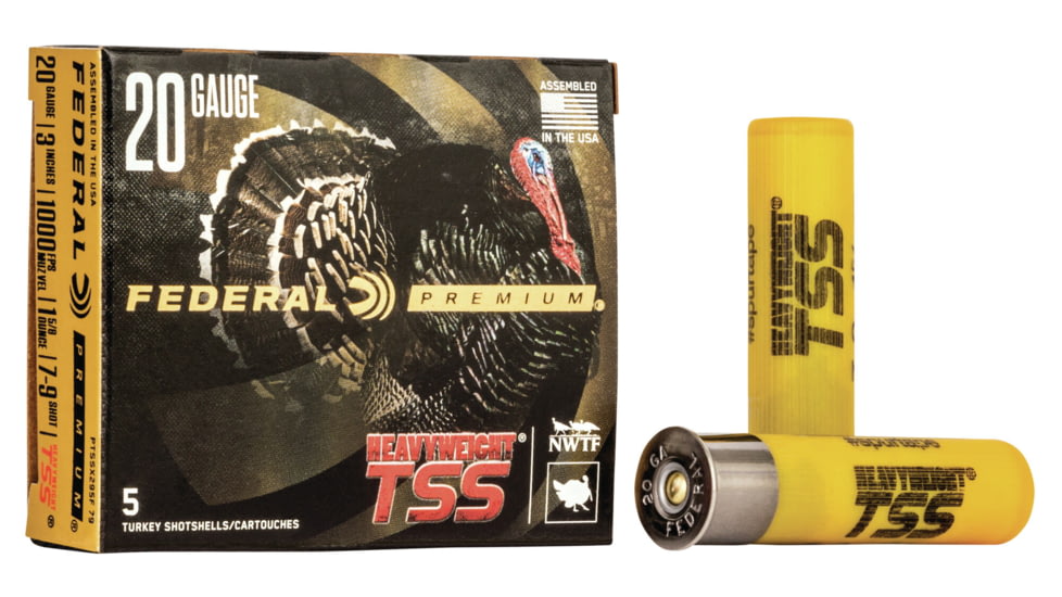 Federal Premium Heavyweight TSS 20 Gauge 1 5/8oz 3'' Shotgun Ammo, 7,9 Shot, 5 Rounds, PTSSX295F 79