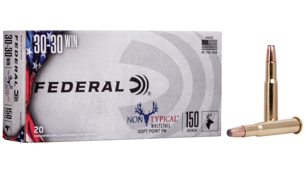 Federal Premium Non-Typical Rifle Ammo, .30-30 Winchester, Non-Typical Soft Point, 150 grain, 20 Rounds, 3030DT150