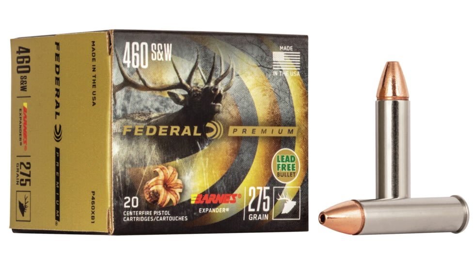 Federal Premium 460 S&amp;W 275 Grain Barnes Expander Centerfire Pistol Ammo, 20 Rounds, P460XB1